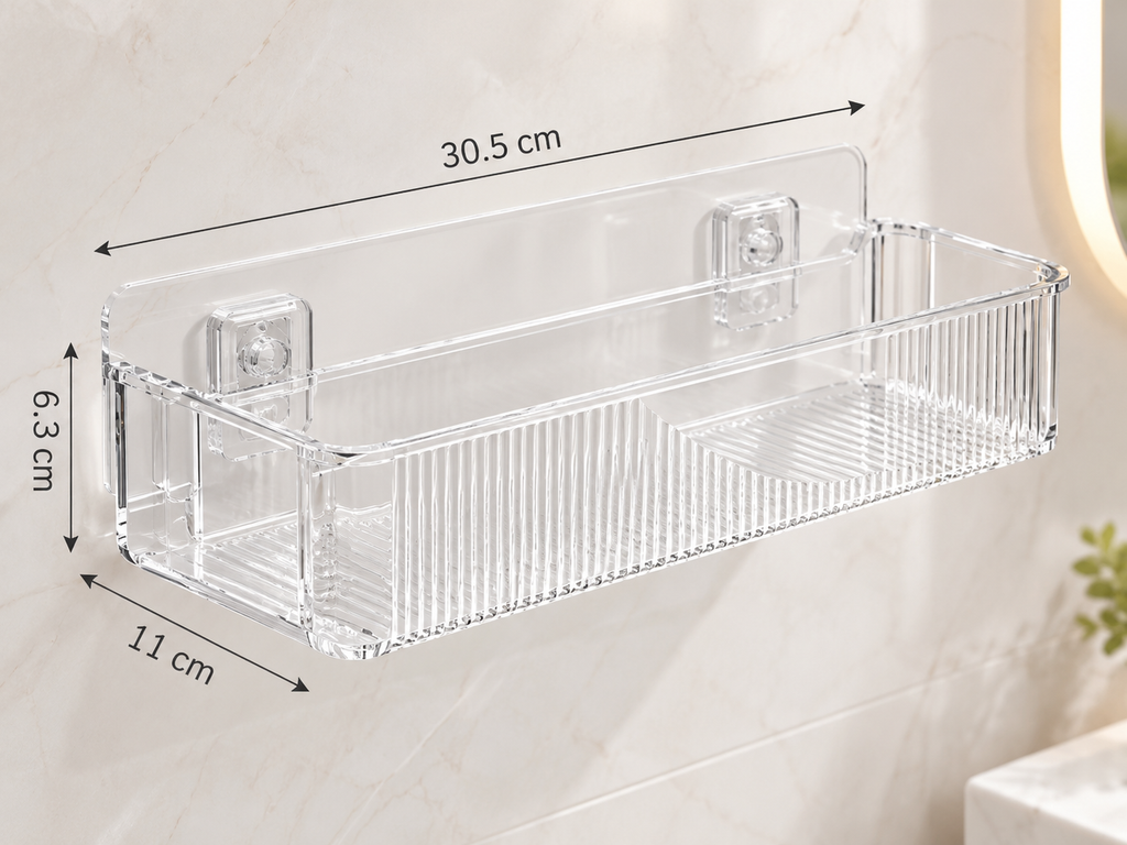 Organizador de Pared para Cosméticos y Skincare | Estante Adhesivo para Baño sin Perforar