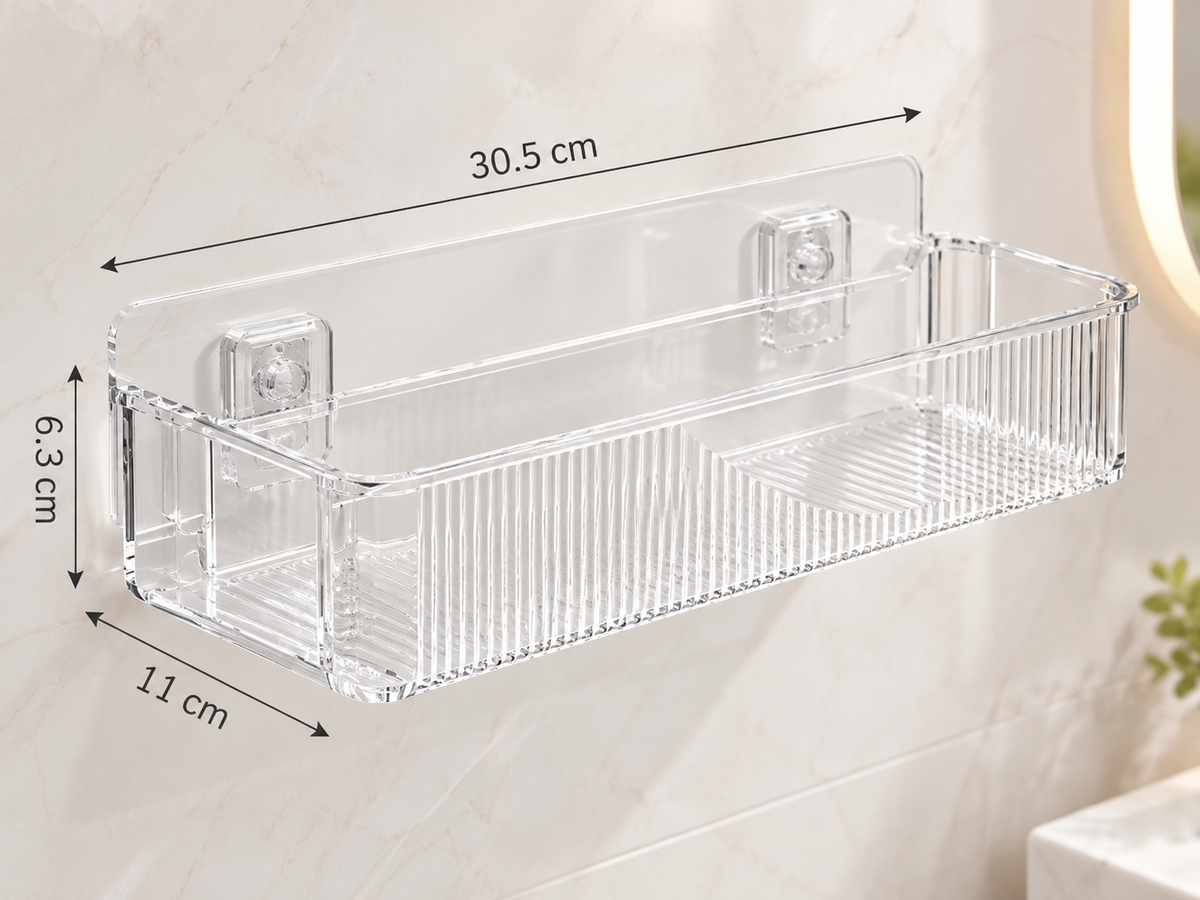 Organizador de Pared para Cosméticos y Skincare | Estante Adhesivo para Baño sin Perforar