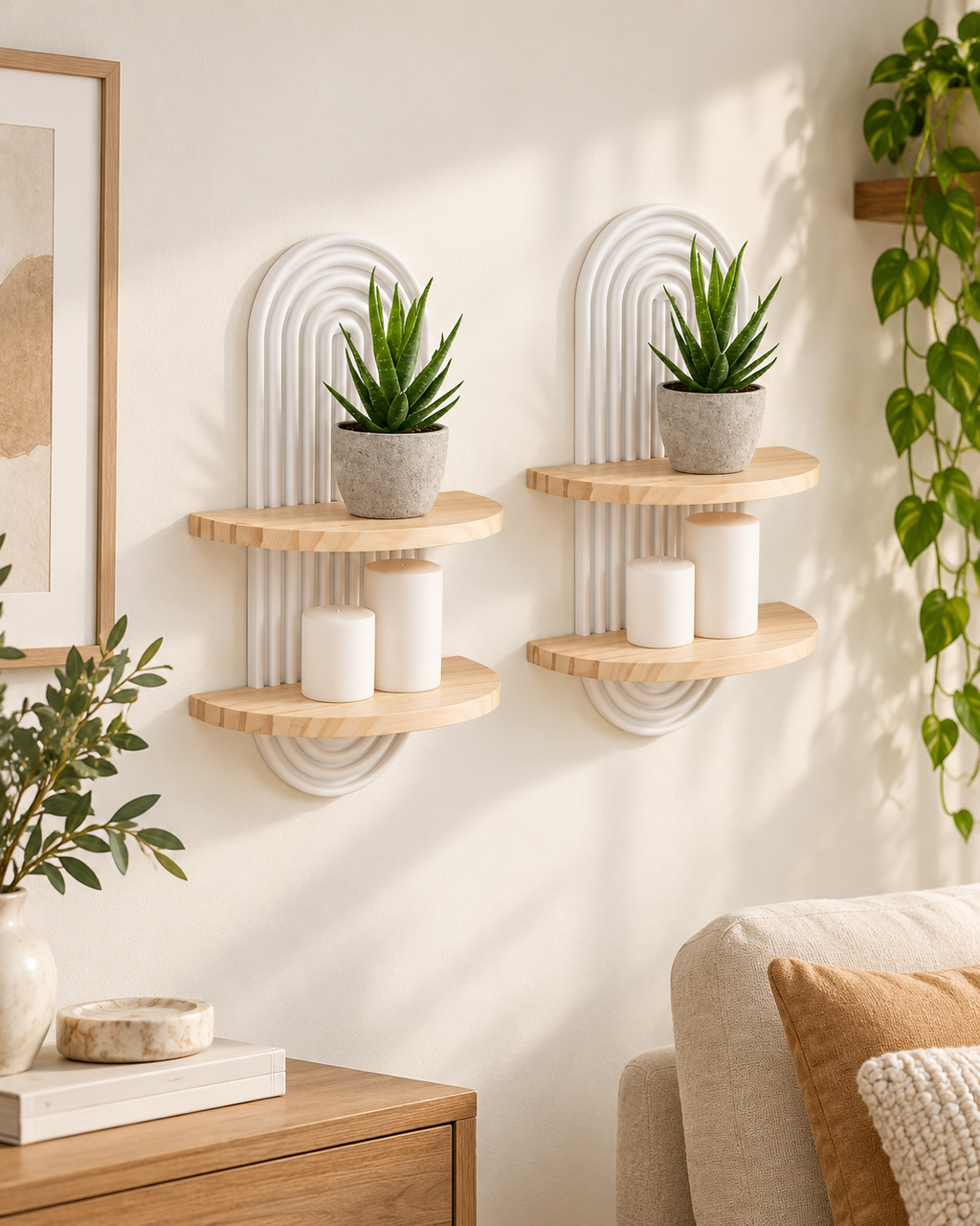 Estantería Flotante de Pared Blanca – Diseño Moderno y Minimalista