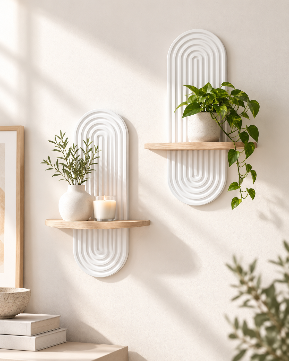 Estantería Flotante de Pared Blanca – Diseño Moderno y Minimalista