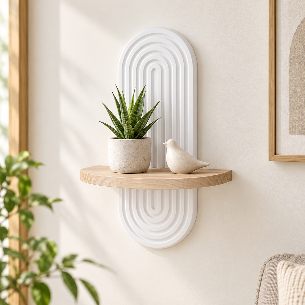Estantería Flotante de Pared Blanca – Diseño Moderno y Minimalista