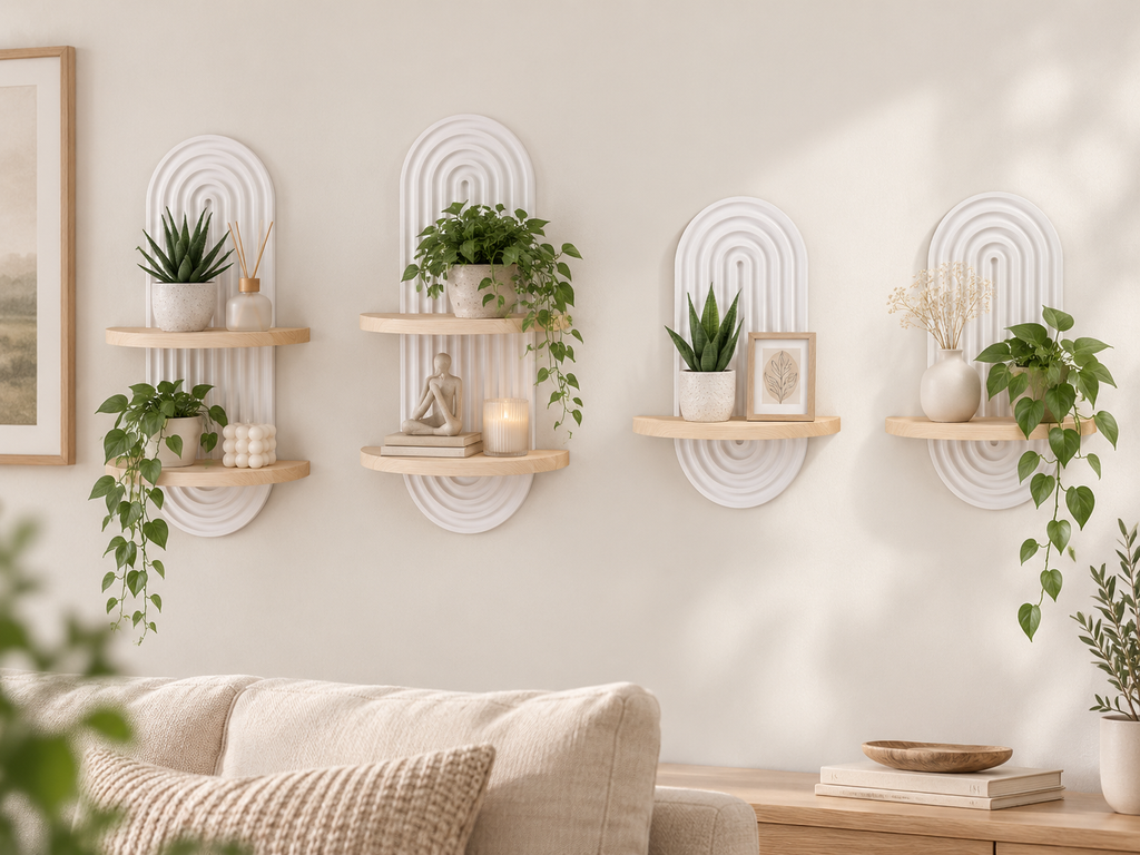 Estantería Flotante de Pared Blanca – Diseño Moderno y Minimalista