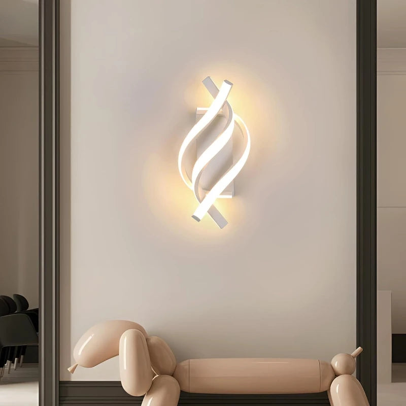 Lámpara LED de Pared Moderna con Diseño Espiral para Dormitorio, Sala y Pasillo
