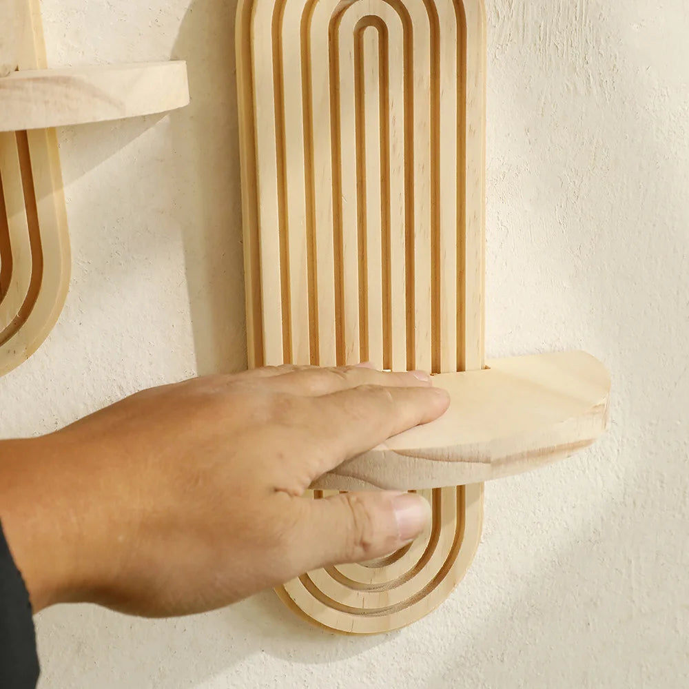 1/2 Estantería Flotante Minimalista de Pared – Diseño Arqueado Moderno