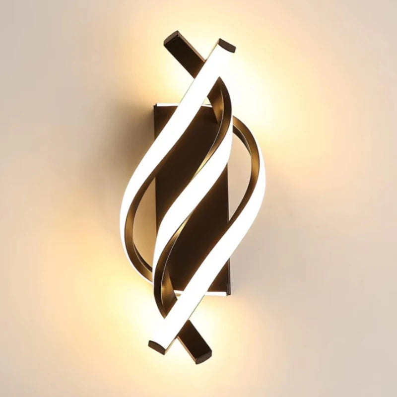 Lámpara LED de Pared Moderna con Diseño Espiral para Dormitorio, Sala y Pasillo