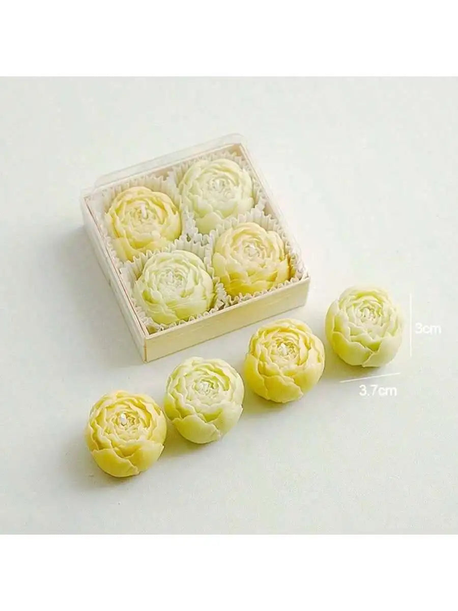 Juego de 4 velas aromáticas de rosas hechas a mano, velas con aroma a ramo hechas a mano, decoración para el hogar, ideales como regalo de San Valentín.