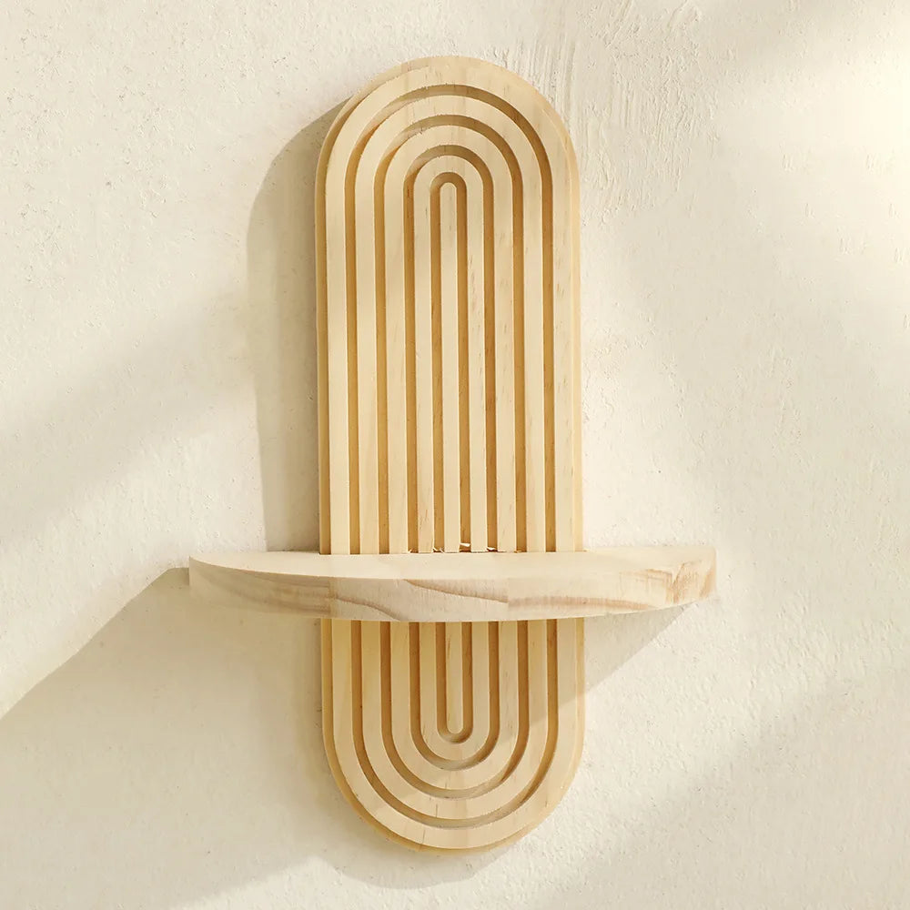 1/2 Estantería Flotante Minimalista de Pared – Diseño Arqueado Moderno