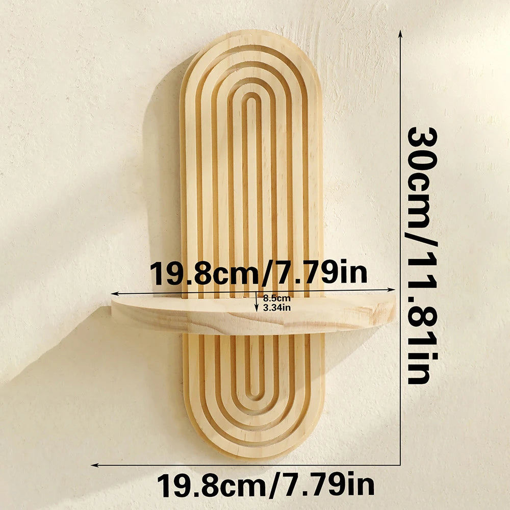 1/2 Estantería Flotante Minimalista de Pared – Diseño Arqueado Moderno