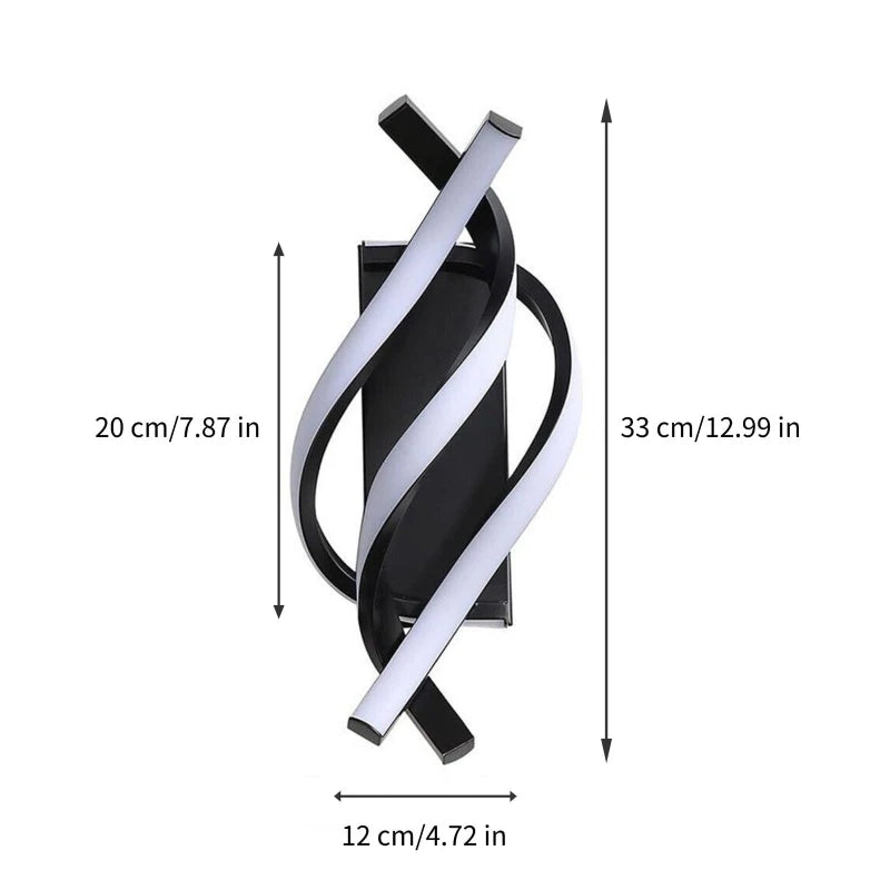 Lámpara LED de Pared Moderna con Diseño Espiral para Dormitorio, Sala y Pasillo