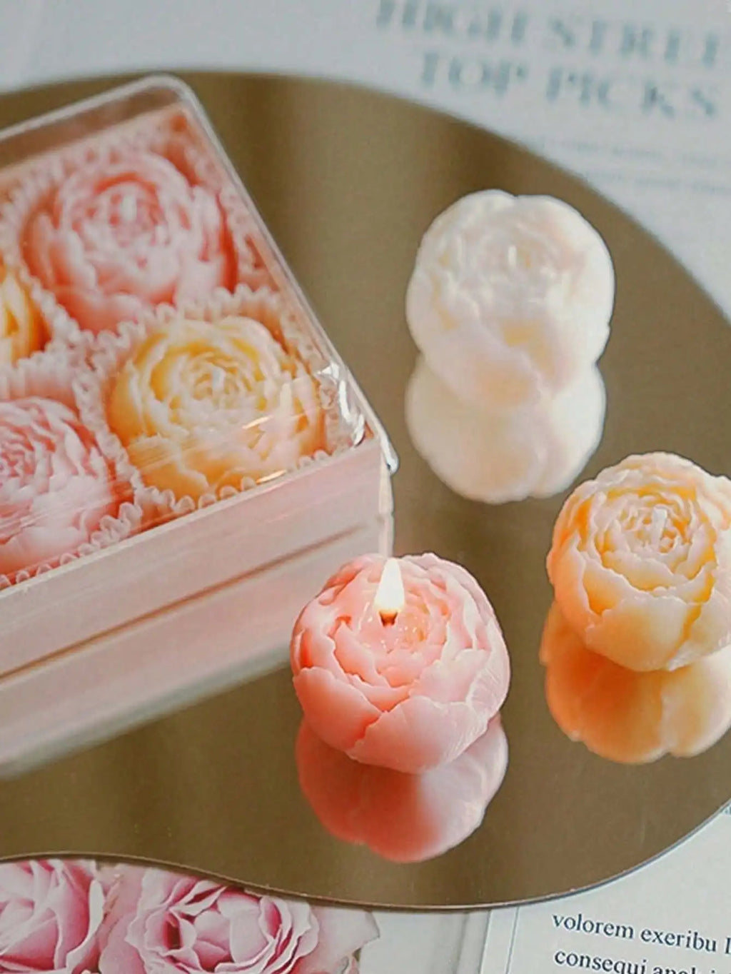 Juego de 4 velas aromáticas de rosas hechas a mano, velas con aroma a ramo hechas a mano, decoración para el hogar, ideales como regalo de San Valentín.